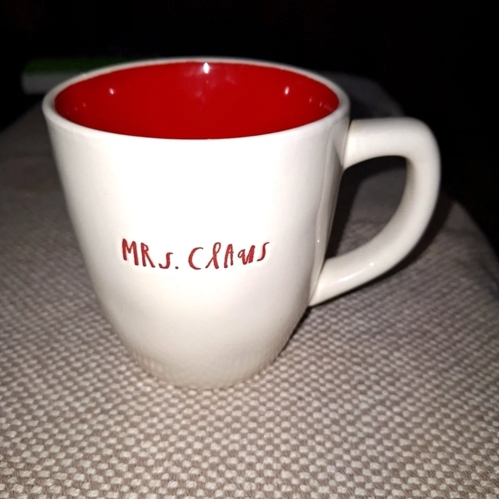 A Rae Dunn Mrs Claus coffee cup. It's pre-loved in great condition.
